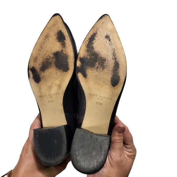 Marc Fisher LTD Leonna Pointed Toe Bootie black leather boot size 6.5 - Picture 6 of 7